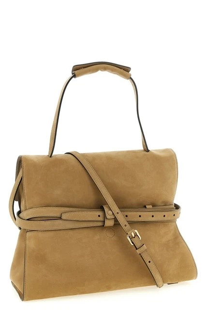 MOSCHINO Tie Me Beige Suede Shoulder Bag New image 2