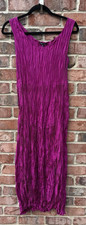 NWT EILEEN FISHER CERISE CRUSHED SILK SCOOP NECK F/L TIERED DRESS 378 M NIP