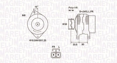 Magneti Marelli 063732020010 Alternator for Hyundai, Kia