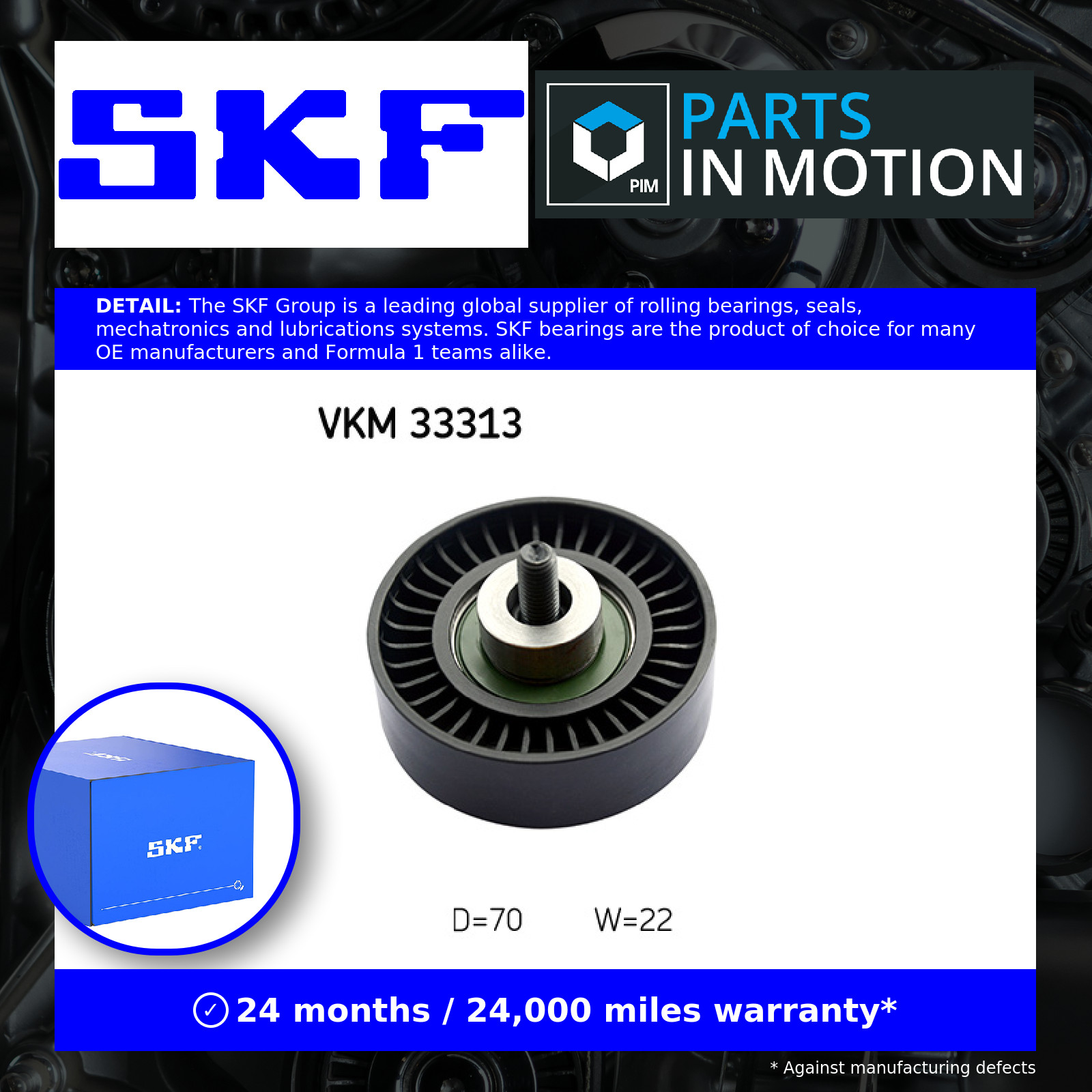 ✅Fits SKF VKM 33313 Deflection/Guide Pulley, ⭐UK Seller⭐ - Image 4