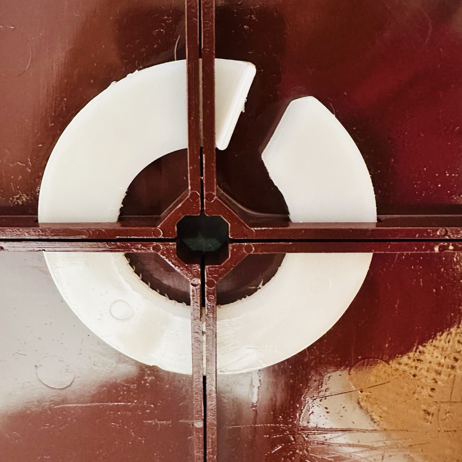 Vintage Round Mirror Kartell Design Anna Castelli Ferrieri 1972 Brown