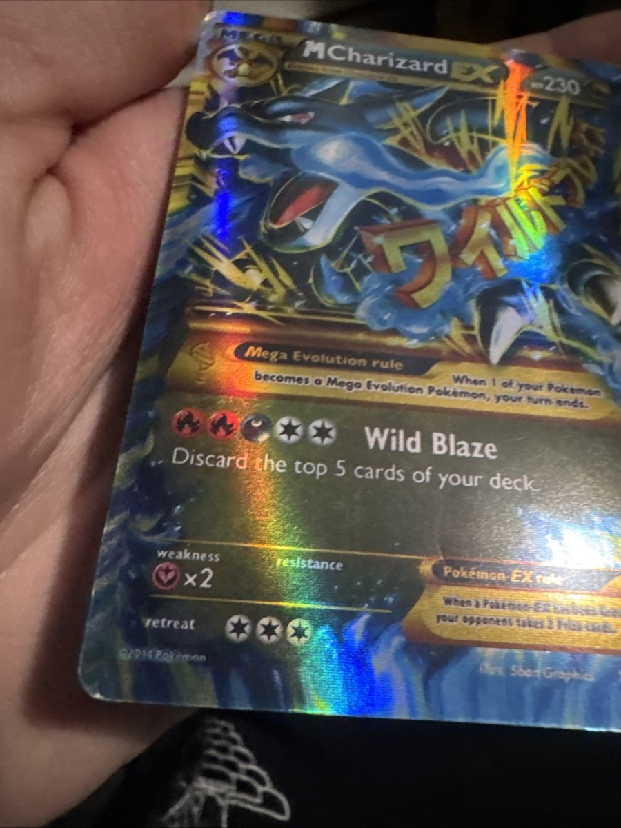 mega charizard x card secret rare 2014 Pokemon XY Flashfire Secret Rare M Charizard EX #108 CGC 5 EX