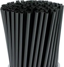 200 Pcs Black Disposable Drinking Plastic Straws
