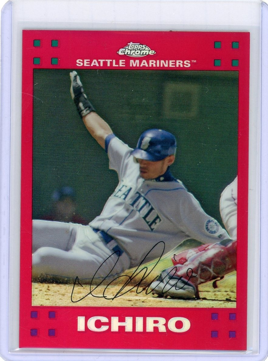 2007 Topps Chrome Baseball Red Refractor #158 Ichiro No 70 of 99