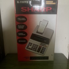 Sharp EL-1197PIII Heavy Duty 2 Color Printer Calculator/Clock/Calendar Functions