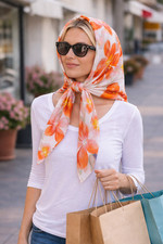 Big Flower Pattern Print Summer Breathable Neck /Head scarf