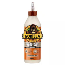 Gorilla Wood Glue, 18 Ounce Bottle, Natural Wood Color, Pack of 1 