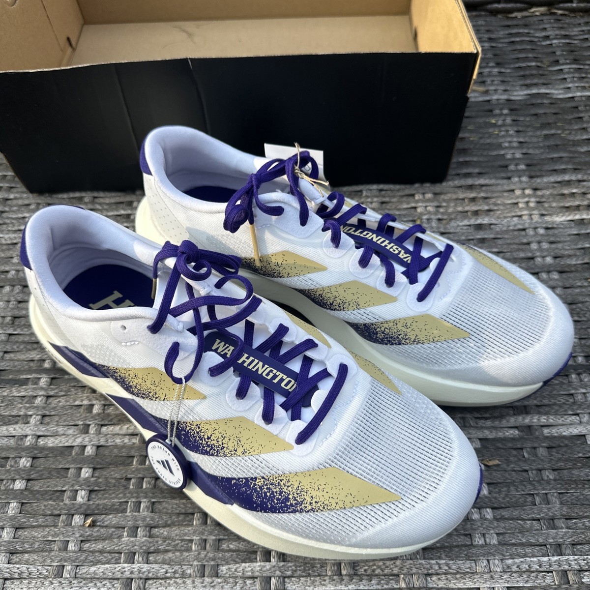 Adidas Adizero Evo SL Washington Huskies Running Shoes JQ4578 Size 12 White #1 adidas x NCAA x Adizero Evo SL  main image 3