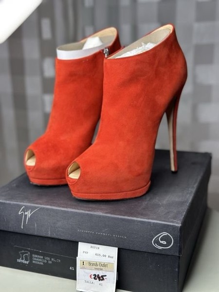 Women Giuseppe Zanotti Ankle Boots Red Suede 40