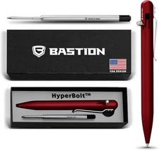 BASTION Bolt Action Pen | Aluminum Red | Durable Professional Ballpoint Pen