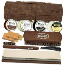 Shoe Polish Kit 13PC Shoe Shine Leather Boot Shoe Care Set Mink Oil 13psc