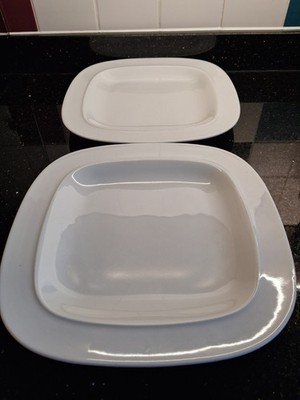 2 Denby weiße Dessert-/Salatteller x 2