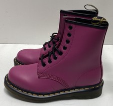 Dr. Martens 1460 Fuchsia Pink Leather 8-Eye Lace Up Boots Women's Size 5 UK 3
