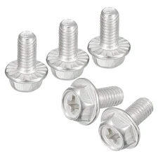 25pcs M5x10mm Phillips Hex Head Flange Bolts 304 Stainless Steel Screws