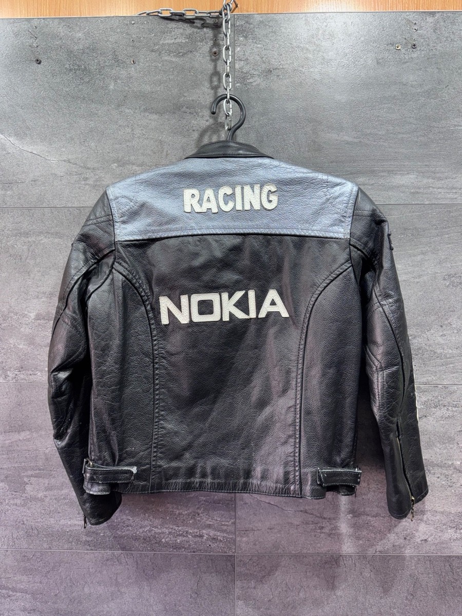 Nokia Leather Racing Alpinestars Moto Vintage Jacket Size 32 (S