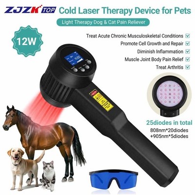 Powerful 12W 808nm 905nm Laser Therapy For Veterinary Dog Hip/Joint Disorders
