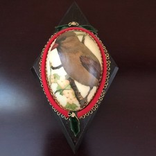 Vintage Bird Wall Plaque Wood Handmade Picture Floral