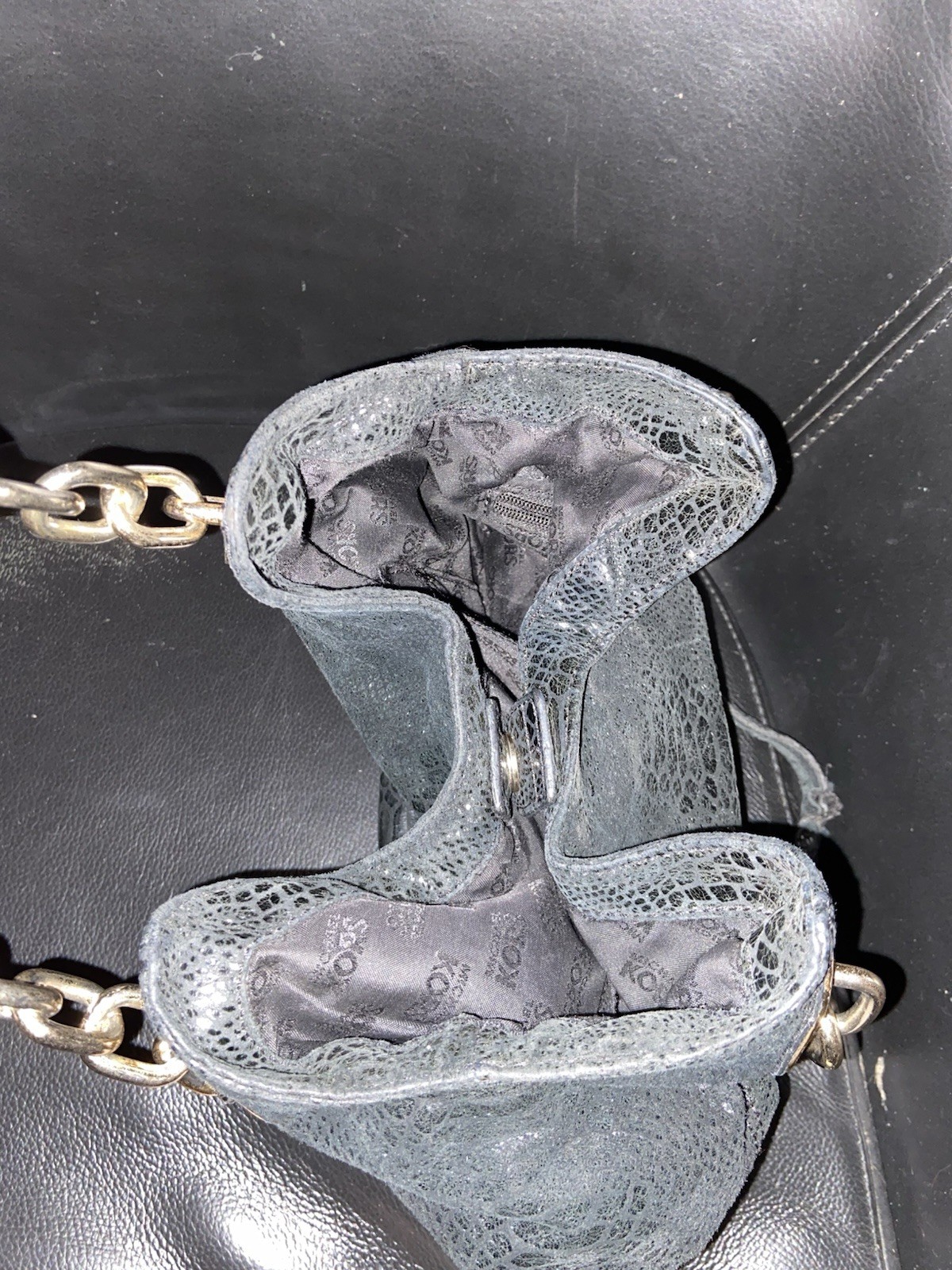 Michael Kors Black Python Embossed Leather Tote B… - image 9