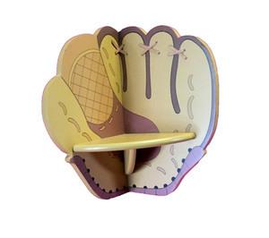 Vintage Wooden BASEBALL Wall Corner Display Shelf - Nice!!