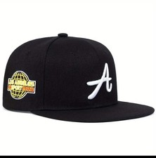 1pc men A Letter Earth Embroidered Hip Hop