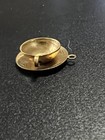 Brass Teacup Charm Vintage Metal Stamping Pendant Necklace Jewelry  — photo 4