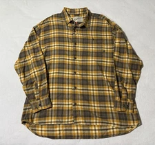 Duck Camp “Trailhead" Midweight Twill Shirt Men’s 2XL Orange Brown Plaid