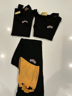 Hot Chillys Black Yellow Base Layer Set Unisex Adults 2 top 1 bottom 
