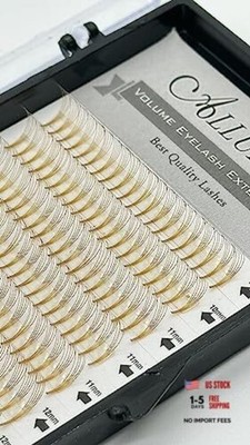 Mixed Assorted Light Brown Volume Lashes 5D Lash Fans C curl 0.07mm C Curl
