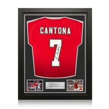 Eric Cantona Signed Manchester United 2024-25 Football Shirt. Standard Frame