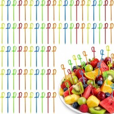 3.35 Inch Plastic Sword Picks Food Toothpicks Fruit Fork Cocktail Sticks,