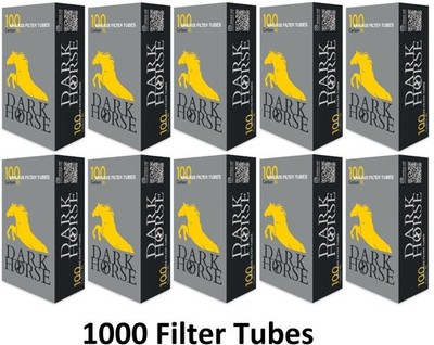 1000pcs Dark Horse Cigarette Tobacco CARBON Tubes XL Filter Plugs New 10 x  Pk100