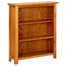 3-Tier Bookcase Solid Oak Wood - Brown, Ic & Versatile Display Shelf, Durable Co