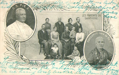 #ad Pope Pius X 1903 1914 and his Family Postcard 1905 Parents of Holy Family N $14.50