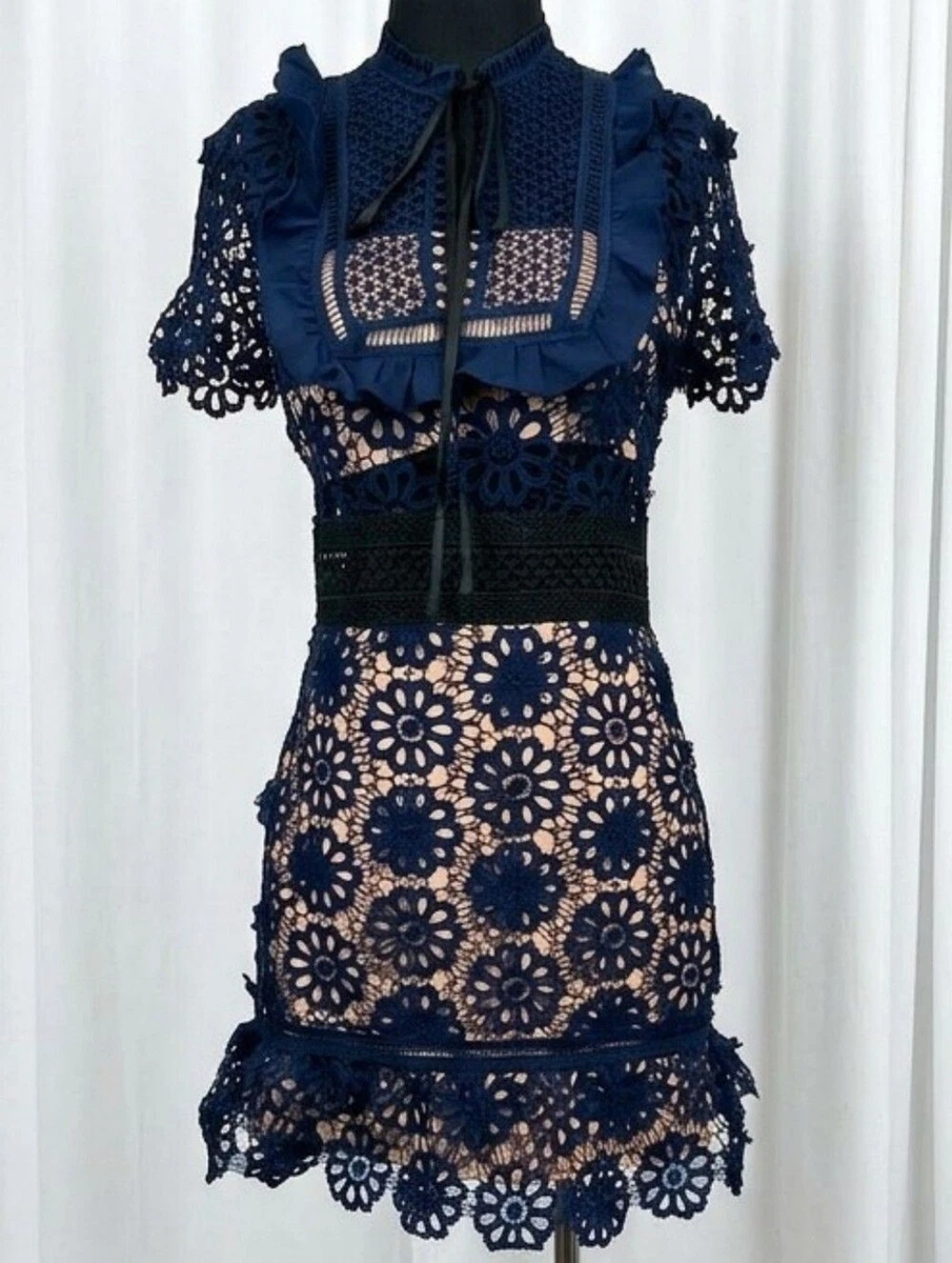 self-portrait レースワンピース ドレス ネイビー Self-Portrait Blue Lace Dresses for Women for sale | eBay