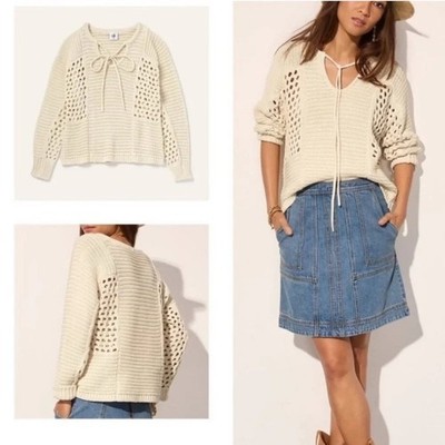 CABI Sandbar Pullover in Burch (Beige) Sz L #6596 NWOT