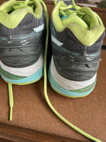 Asics Gel Nimbus 18 T650N Gray Blue Running Shoes Lace Up Women Size 7.5 - Picture 6 of 12