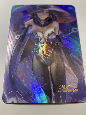 Mona Genshin Impact Hot Cute Sexy ACG Goddess Waifu Card Girl Holo Doujin Anime