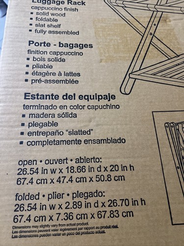 Winsome 40436 Luggage Rack Shelf Capuchino Color - Picture 4 of 14