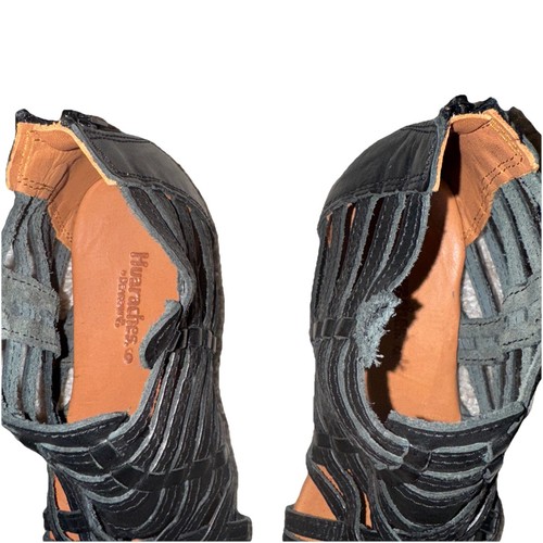 New Huaraches Bearpaw Leather Womens Zipper Slippers Size 9 Sandals Shoes Black - Picture 3 of 6