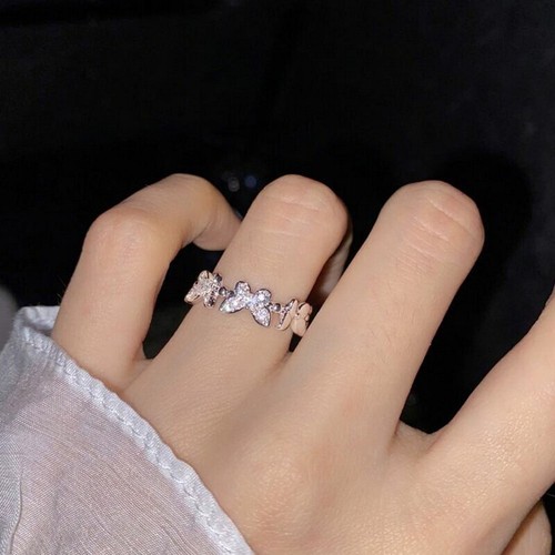 Fashion Silver Cute Feather Adjustable Ring Wedding Party Women Jewelry Gift New - Photo 5 sur 44