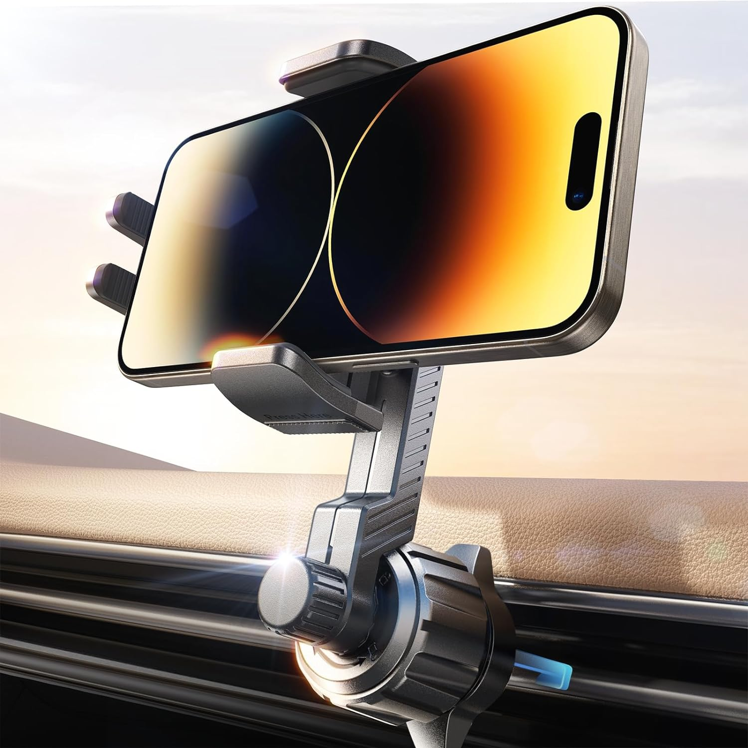 LISEN Phone Mount for Car Vent [Never Blocking] Rotatable Car Phone Holder Mount-image