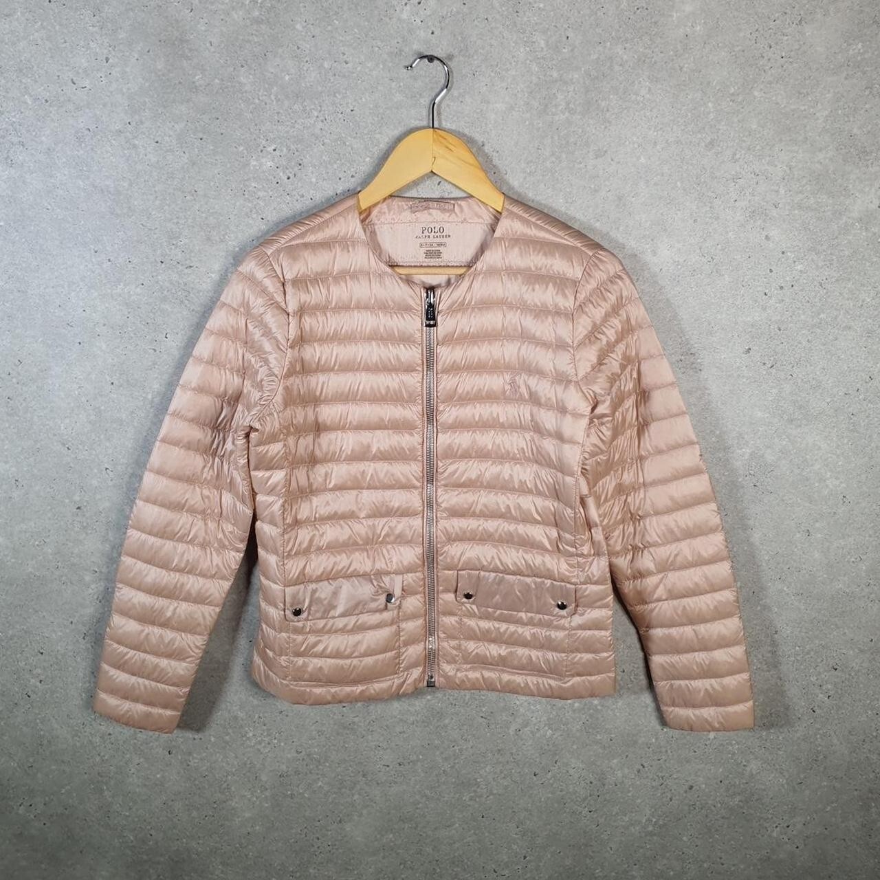 Vintage Ralph Lauren Puffer Jacket donna piccolo rosa pony cappotto invernale zip intera