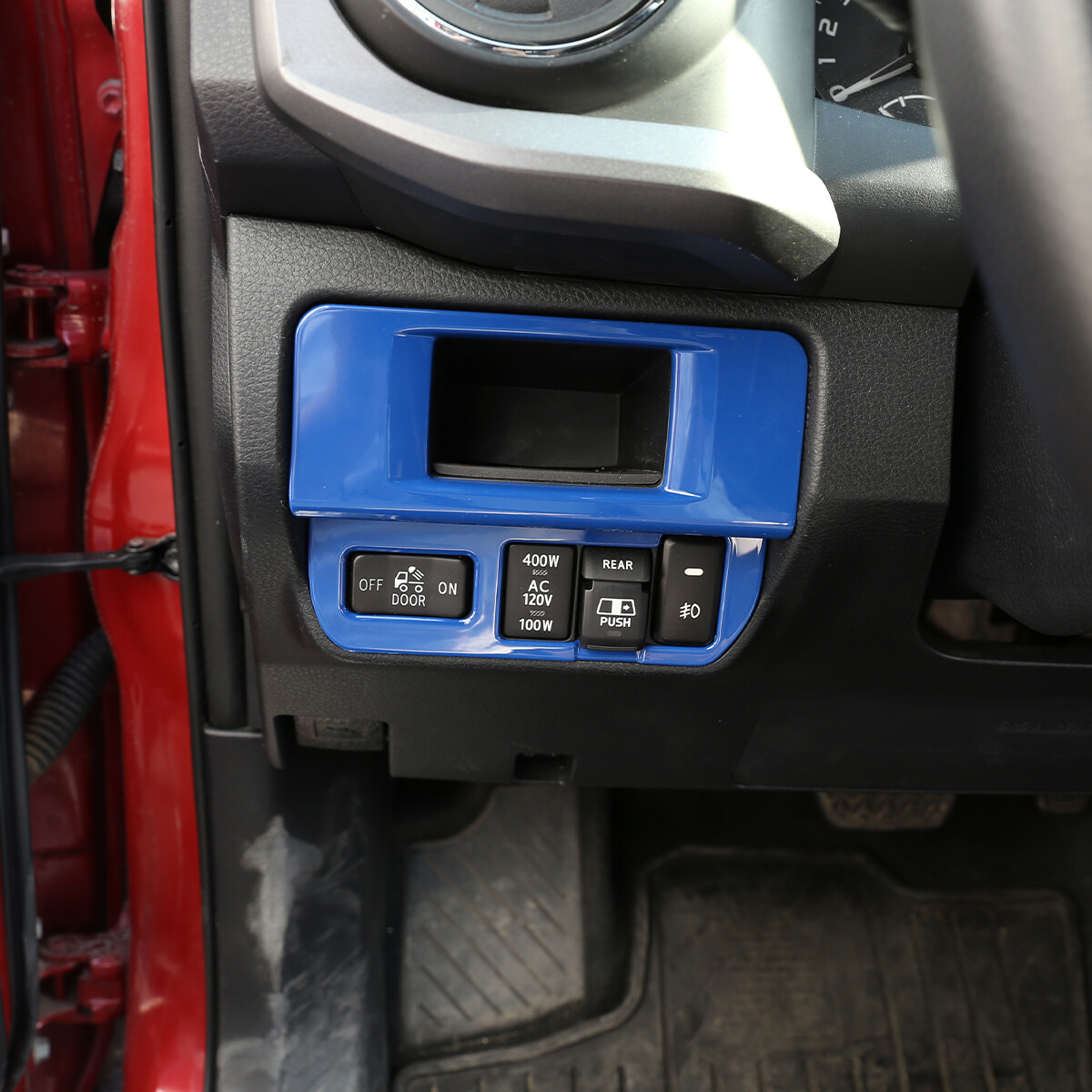 ABS Blue Car Frog Light Switch Frame Trim Decor Cover For Toyota Tacoma 16-2022