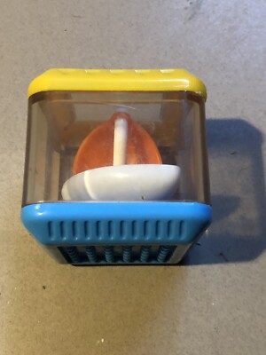 Vintage Plastic Peek A Boo See Through Stacking Cube Block Puzzle Skill Toy