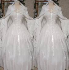 Vintage Wedding Dresses With Cape Long Sleeves Full Length Lace Up Bridal Gowns