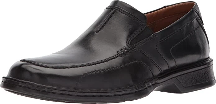 Scarpe casual casual Clarks Northam Race da uomo in pelle nere taglia 11 W nuove con scatola