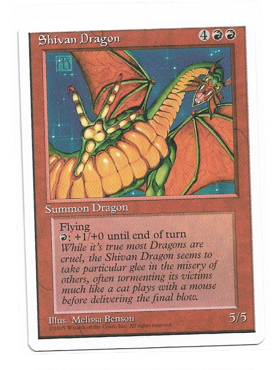 Magic the Gathering ~ MTG ~ 1x Shivan Dragon ~ Fourth Edition ~ 4Ed ~ HP