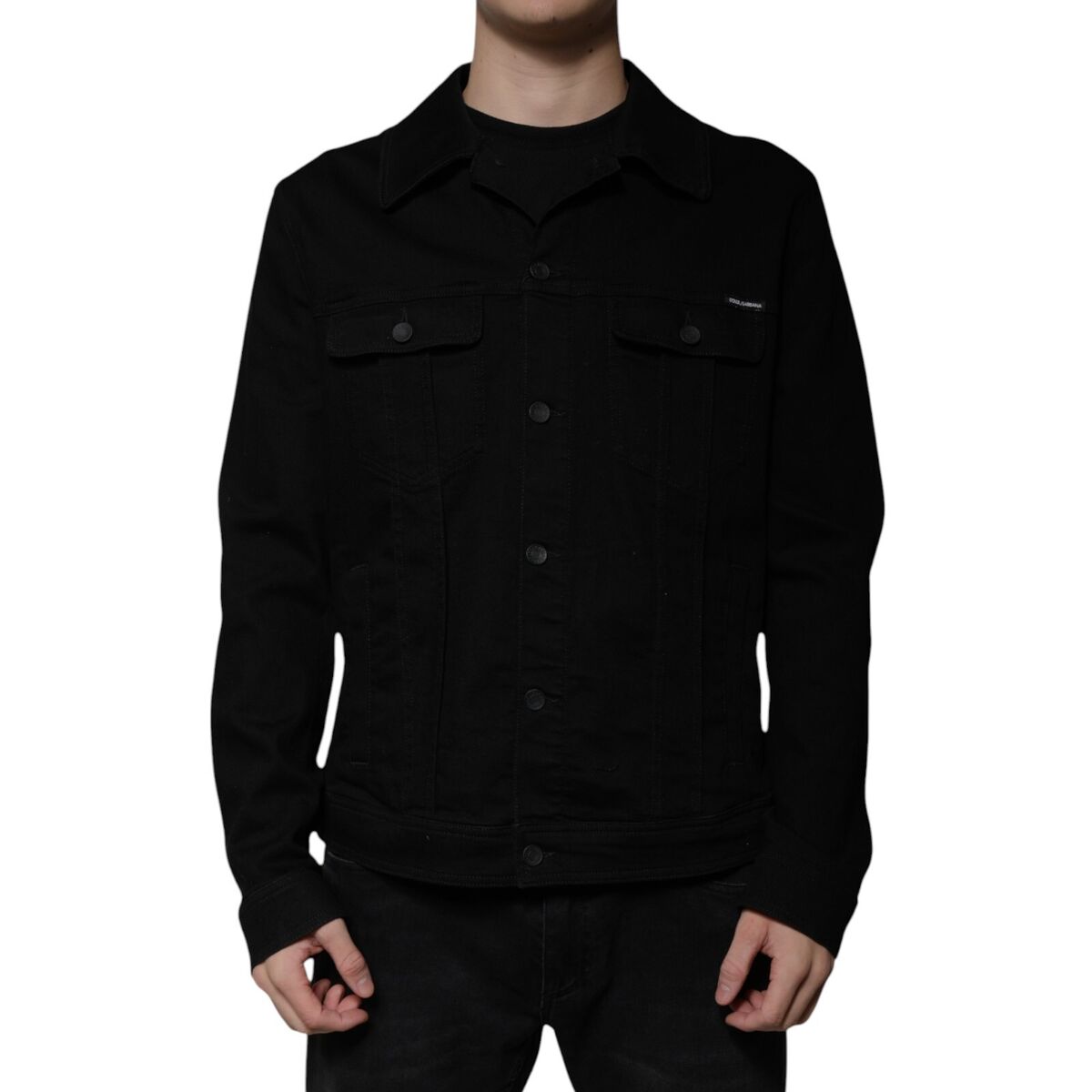 DOLCE & GABBANA Jacket Black DG Cotton Stretch Denim Men DOLCE & GABBANA Jacket Black DG Cotton Stretch Denim Men