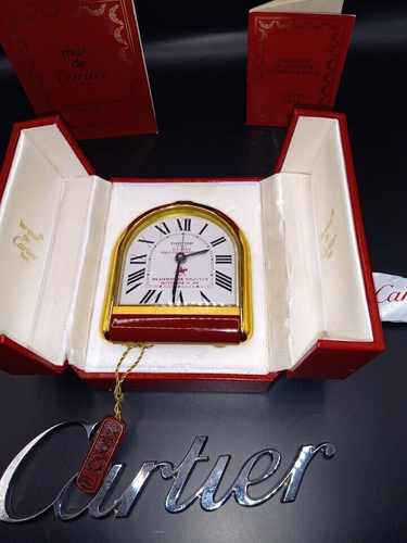 *** Cartier Rare US Open Polo Championship Award Clock - With Red Box *** - Picture 6 of 12