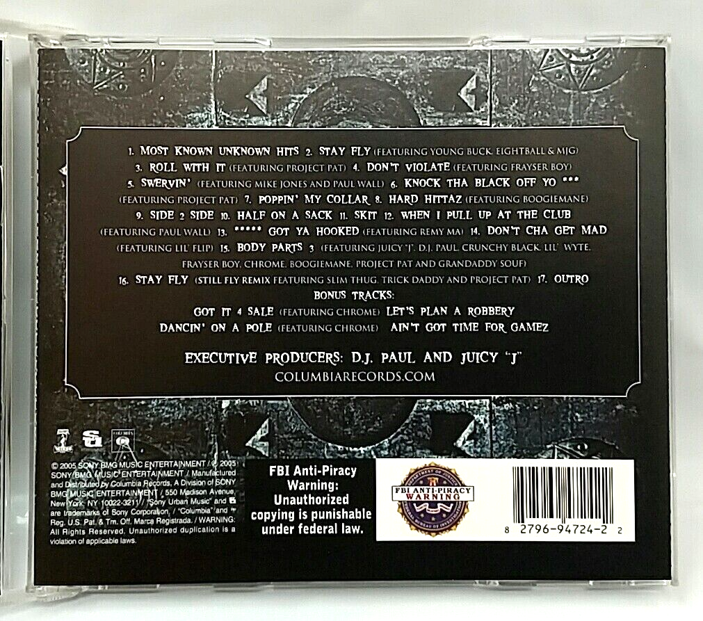 CD) Three 6 Mafia – Most Known Unknown, US Press, CK 94724, Album